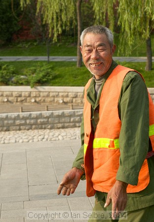 Gardener at the Gardens of the Forbidden City, Beijing