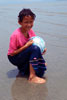 Playing in the water at Mersing beach