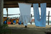 The workers and their families seem virtually to live in the docks and boats