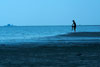 Silhouette in the twilight at Mersing beach