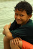 Portrait of child on the beach at Mersing